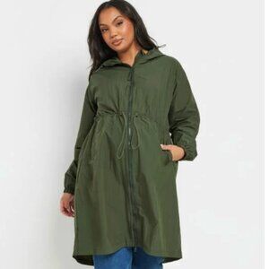 BUMP IT UP MATERNITY Curve Green Lightweight Parka Jacket, US Size 22-24